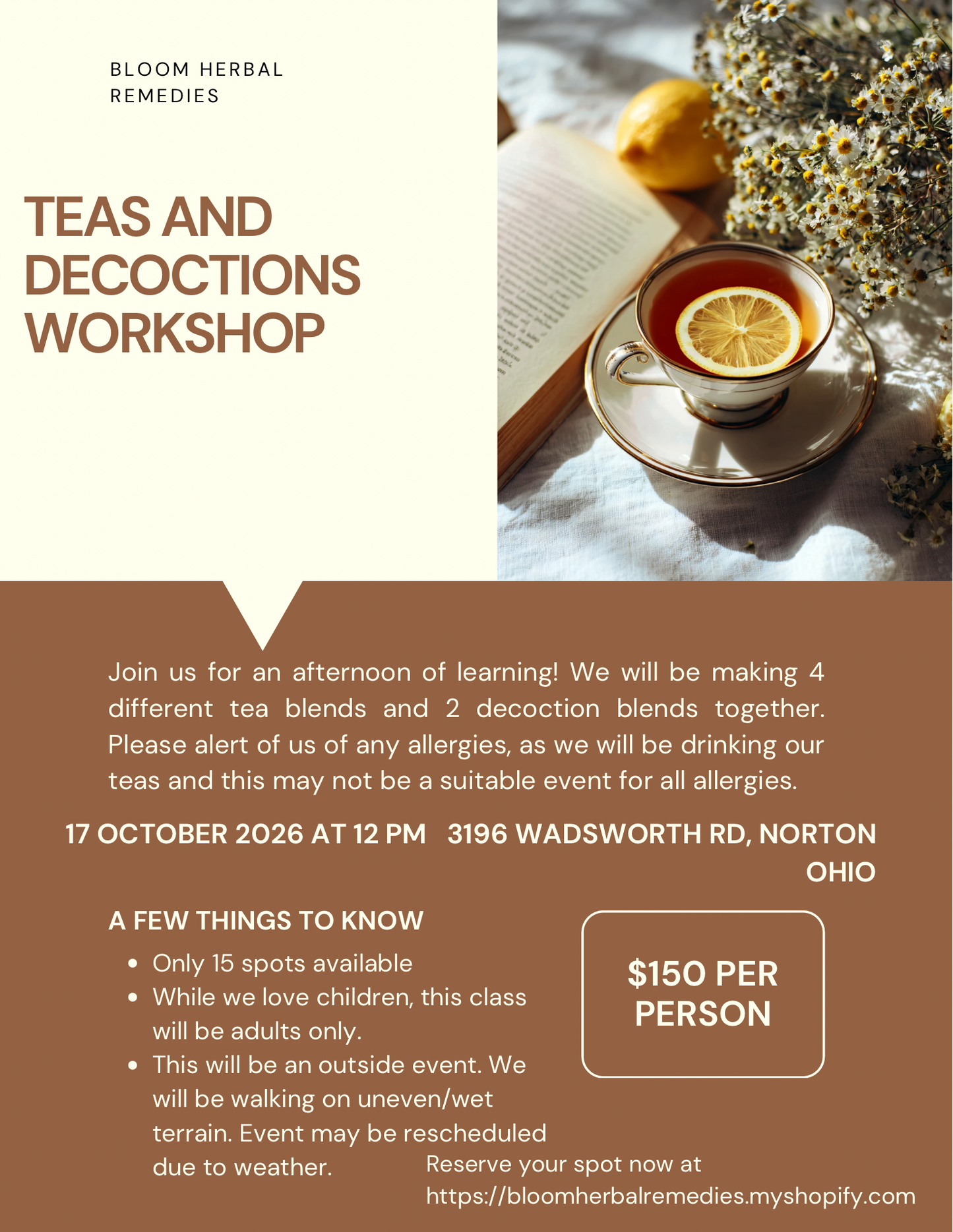 Teas and Decoctions Workshop