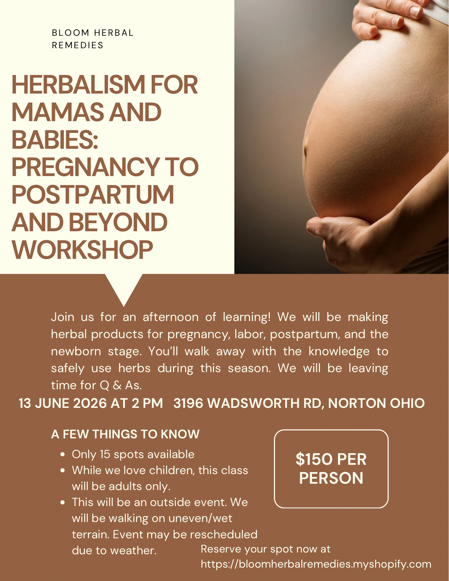 Herbalism for Mamas and Babies Class and Workshop